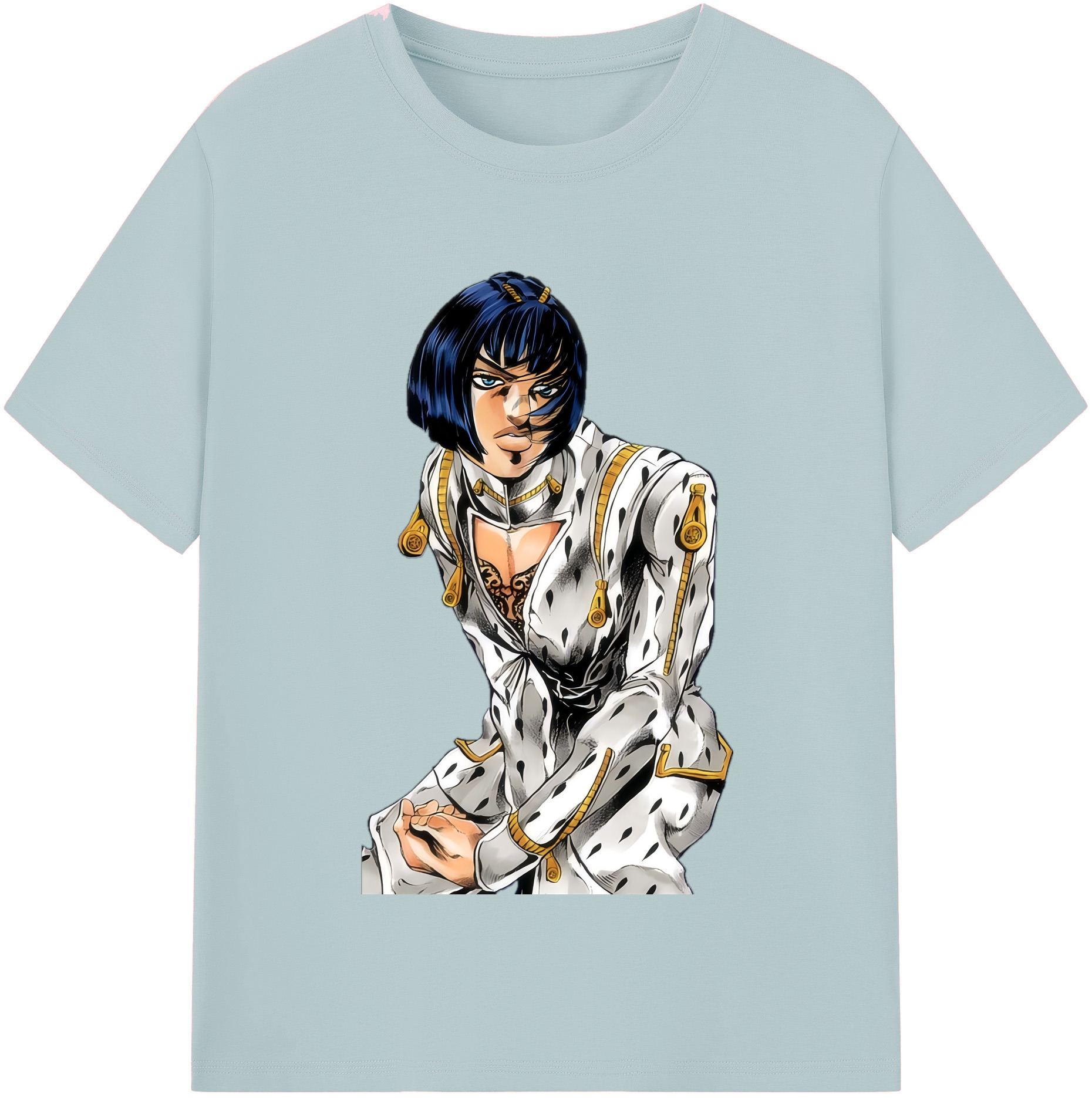 （画像用） ジョジョの奇妙な冒険 ブローノ?ブチャラティ JoJo's Bizarre Adventure Bruno Bucciarati 綿100％半袖Tシャツ（フロントプリント）